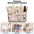 thumbnail image 2 of Tote Bag for Women - Chihuahua and Flower Florals Shoulder Bag - Large Utility Work Duffle Bag with Zipper Handbag for Travel, Work, Sprots, 2 of 5