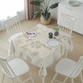 thumbnail image 6 of Green Spring Flowers Table Cloth Waterproof Tablecloths, Vintage Leaves Country Rustic Tablecloth Dining Table Cover for Kitchen Party Tabletop Outdoor, Square Tablecloth 60x60 Inch, 6 of 9