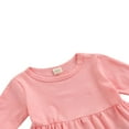 thumbnail image 3 of Little Girls Ruffle Flare Tunic Dress Top Striped Leggings Pants 2PC Outfits Set, 3 of 6