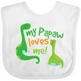 thumbnail image 3 of Inktastic My Papaw Loves Me dinosaur Boys Baby Bib, 3 of 4