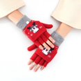 thumbnail image 2 of Gants Sans Doigts Mode Gants Demi-Doigts Doux Gants à Rabat pour Noël, 2 of 2