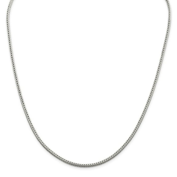 Sterling Silver 2.5mm D-Cut Franco Chain Necklace - 22.8 Grams - 24 Inch - Lobster Claw