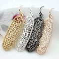 thumbnail image 2 of Classic Women Hollow Teardrop Metal Moroccan Drop Earrings Boutique Jewelry, 2 of 9
