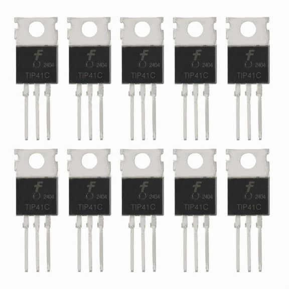 10 Pcs 3 Pin NPN TO-220 Power Transistors 100V 6A TIP41C,Black