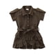thumbnail image 1 of Vestido de niña con volantes multicapa, camisa de manga corta, vestido de línea A (marrón 18-24M) Tmvgtek Para estrenar, 1 of 9