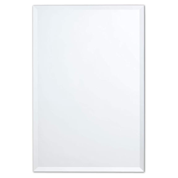 Better Bevel Frameless Rectangle Mirror, 16-in x 24-in Bathroom Wall Mirror w/Beveled Edge