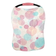 ECZJNT Light Colored Blue Pink Abstract Circles Nursing Cover Baby Breastfeeding Infant Feeding Cover Baby Car Seat Cover
