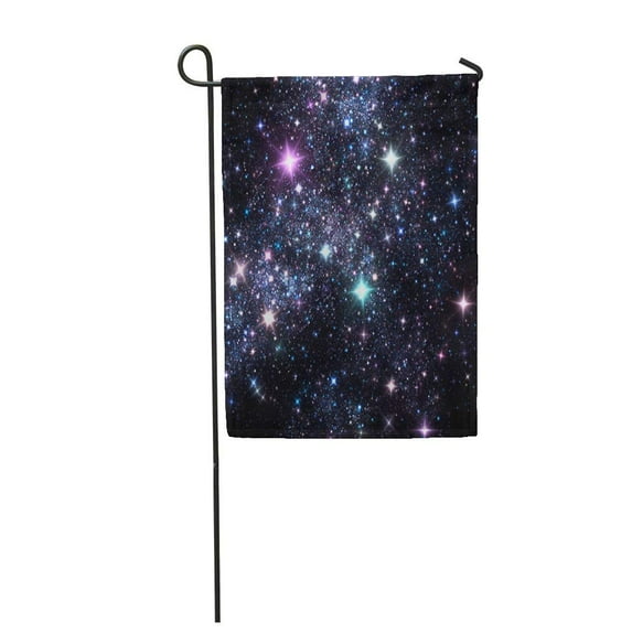 KDAGR Sparkle Blue Starry Night Sky Fantasy Shiny for Christmas Garden Flag Decorative Flag House Banner 28x40 inch