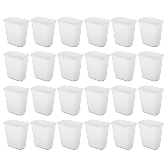 Sterilite Poubelle Rectangulaire 5.5 Gallons à Dessus Ouvert, Lot de 24, Blanc