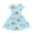 Cartoon Capybara & Axolotl Water Play Pattern, variant on White Cloud Pattern Kids Short Sleeve Casual Dress Polyester Spandex Blend Personalized Stretchy 2-14 Years Old Girls Casual Dress for Little Girls