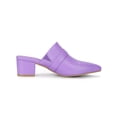 thumbnail image 3 of BLISSFUL STEP Chaussures pour Femmes à Bride à Boucle Bout Pointu Talon Épais Empeigne en PU Mules Violettes 10, 3 of 7