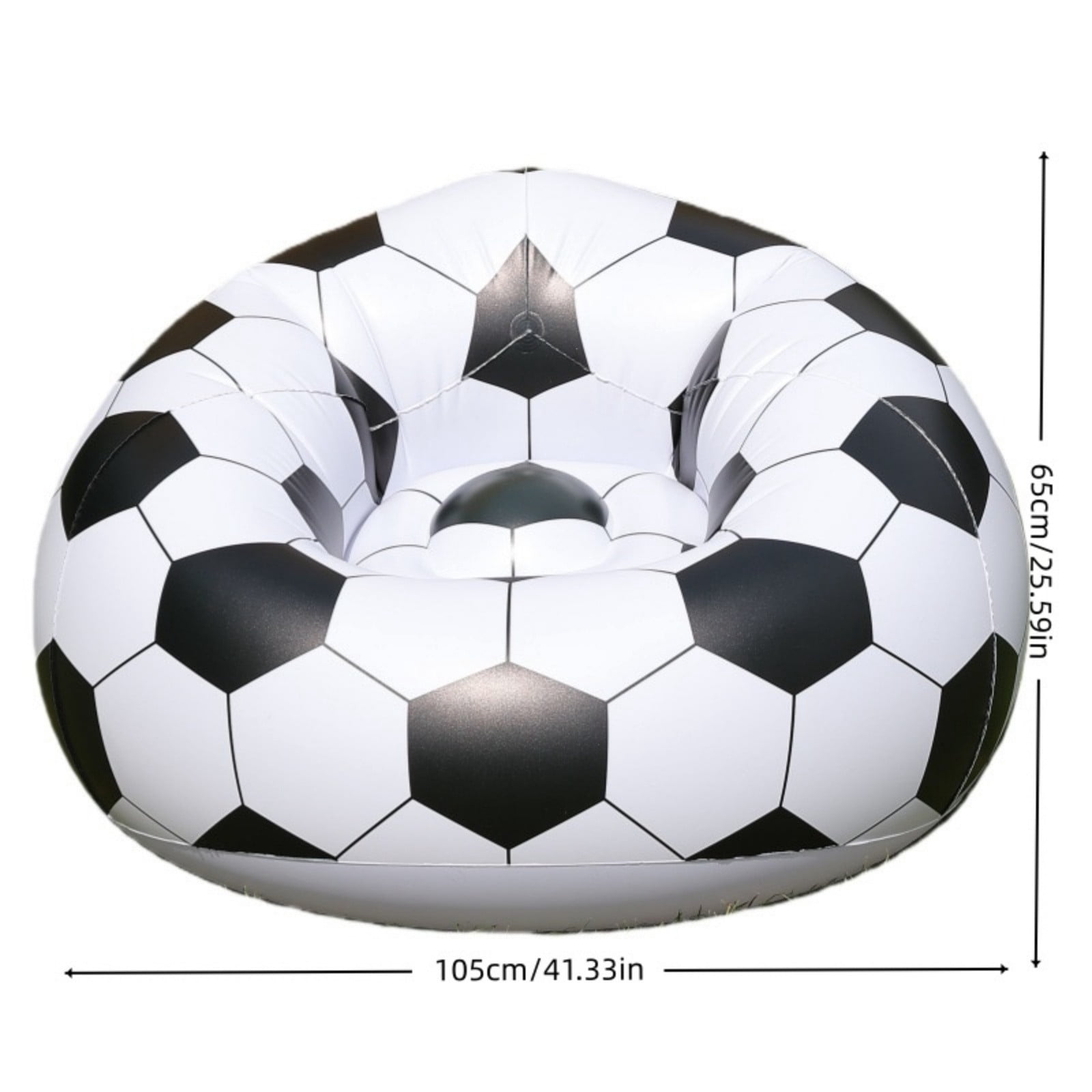 Inflatable Soccer Ball Couch For Adults - Foldable Air Lounger For Camping Beach Tailgate Blow Up Chair