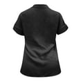 thumbnail image 6 of WTXUE Button-Up Shirts Short Sleeve, Notch Neck Shirts for Women Solid Linen Loose Button Shirt Cotton Solid, Linen Shirts, Workwear for Women Black XXL, 6 of 7