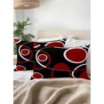 thumbnail image 3 of Waterproof Outdoor Throw Pillows with Inserts 12"x20" Set of 2, Black Red Soft Decorative Pillowcases for Couch Bedroom, White Circle Geometric Abstract Texture Pillow Covers for Sofa Living Room, 3 of 8