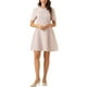 thumbnail image 1 of Vestido skater elegante de tweed con cuello redondo y mangas cortas para mujer INSPIRE CHIC en color rosa, 1 of 6