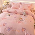 thumbnail image 4 of Lindo juego de cama para hombres y mujeres, funda nórdica, ropa de cama, edredón de microfibra de algodón lavado, juego de sábanas para cama doble, tamaño Queen y King, 4 of 5