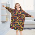 thumbnail image 5 of FORMRS Wearable Blanket Hoodie with Sleeves for Kids Cozy Flannel Sweatshirt, Yellow Floral, 5 of 7
