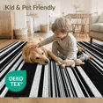 thumbnail image 4 of ODIKA 8'x10' Washable Area Rug Corridor Rectangular Minimalist Parallel Bands Contrasting Striped for Dining Room, Large Office, Lounge, Non-Slip Chair-Friendly Mat, 4 of 7