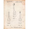 thumbnail image 2 of Borders, Cole 19x24 White Modern Wood Framed Museum Art Print Titled - PP910-Vintage Parchment Kids Toothbrush Poster, 2 of 4