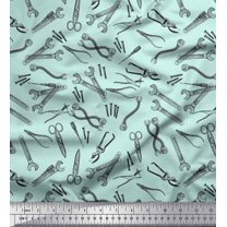 Soimoi Green Cotton Duck Fabric Tools Hardware Printed Fabric 1 Yard 42 Inch Wide