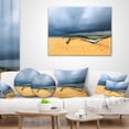 thumbnail image 4 of Designart Beach with Dark Clouds above Ocean - Seashore Throw Pillow - 12x20, 4 of 5