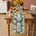 thumbnail image 3 of Table Runner 72 Inches Long, Dark Green White Pineapple Decorative Table Runner for Party Wedding Home Decor, Tropical Summer Botanical Fruits Dresser Scarves for Kitchen Tables Decor 14x72 Inch, 3 of 9