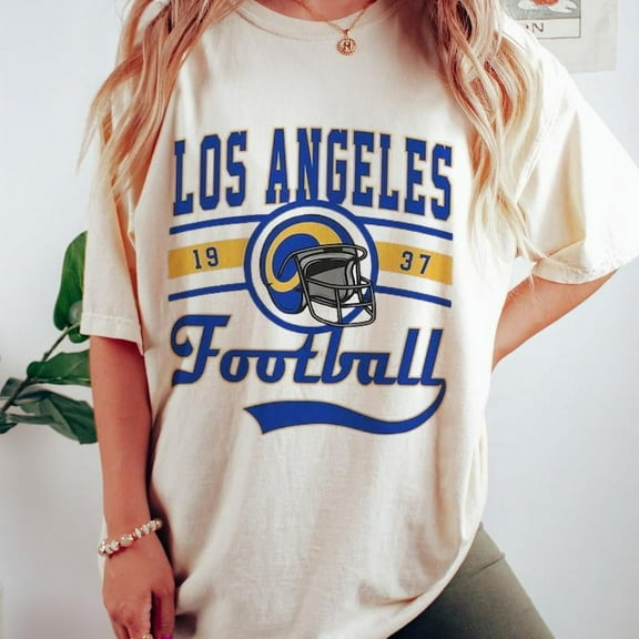 Los Angeles Football Crewneck, Vintage Ram, Rams, Ram Game Day, Los Angeles Fans Gift, Vintage football, Vintage Gameday, Football Unisex Comfort Tee T Shirt, Color: Sand, Size: L