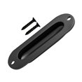 thumbnail image 3 of HLONK 1 Ensemble Poignée de Porte Ronde Encastrée Noire pour Porte de Grange 4.72x1.61x0.51 Po, 3 of 8