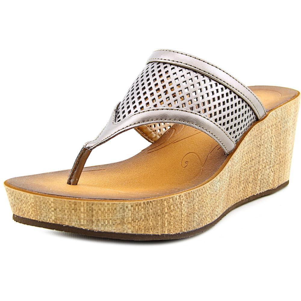 clarks collection women's avaleen ocean platform wedge thong sandals