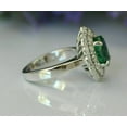 thumbnail image 4 of Sparkle Jewels Round Cut Green Cubic Zirconia Double Halo Engagement Ring 14K White Gold Finish, 4 of 4