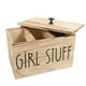 thumbnail image 5 of Organizador de toallas sanitarias para baño, organizador de productos femeninos, caja de almacenamiento para artículos de niñas, dispensador rústico de madera con tapa, accesorios de baño, 5 of 7