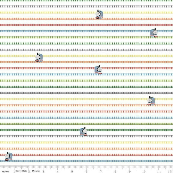 Thomas  Friends™ Sodor Railway On the Tracks Cotton Fabric