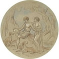thumbnail image 3 of Hablot Knight Browne 20x20 Black Modern Framed Museum Art Print Titled - Designs for a Series of Plates Illustrating Venus and Adonis Pl9, 3 of 5
