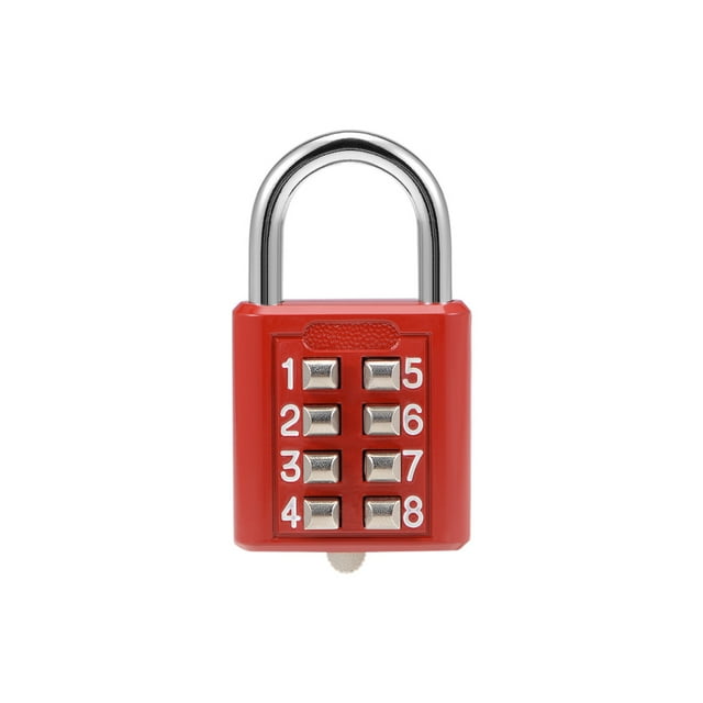 Unique Bargains Cadenas à Combinaison 8 Chiffres avec Bouton-Poussoir pour Casier Rouge