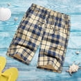 thumbnail image 4 of Fmbrln Mens Shorts Drawstring Waisted Plaid Printed Summer Beach Shorts Fashion Casual Trunks, 4 of 6