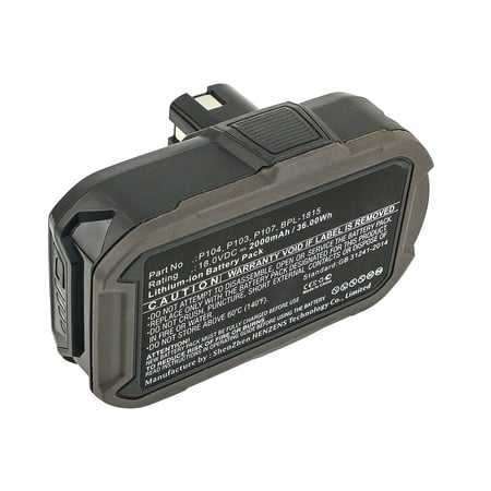 

Synergy Digital Power Tool Battery Compatible with Ryobi CCD-1801 Power Tool (Li-ion 18V 2000mAh) Ultra High Capacity Replacement for Ryobi BPL-1815 Battery