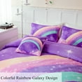 thumbnail image 4 of URBONUR 4 Pieces Purple Queen Comforter Set, Colorful Gradient Rainbow Bedding Sets for Girls, Galaxy Girl Bed Sets with Pillowcases, 4 of 6