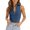 Navy blue, variant on Womens Sleeveless Zipper Knit Crop Tops Short Knit Sweater Tops