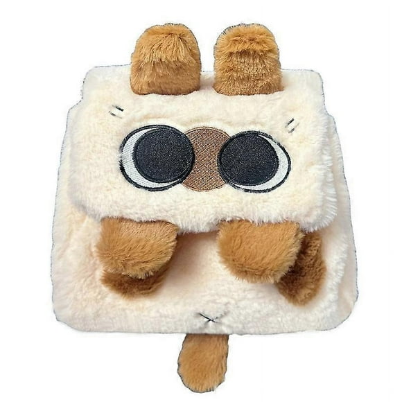 Cute Cartoon Bean Cat Plush Backpack Large Capacity Versatile Student Backpack Commuting Crossbody Bag