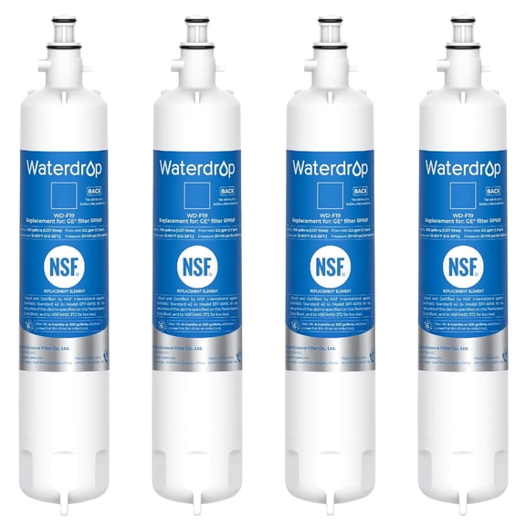Waterdrop RPWF Refrigerator Water Filter (NOT RPWFE), Replacement for GE® RPWF, WD-F19, DWF-36, R-3600, MPF15350, OPFG3-RF300, WF277, RWF1063, RWF3600A, WSG-4, 4 Pack