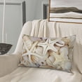 thumbnail image 5 of Picia Starfishes On Seashells Pattern Plush Pillow Case – Soft and Cozy Cushion Cover, Hypoallergenic Throw Pillow Case for Home Decor-14"x20", 5 of 6