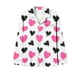 thumbnail image 5 of yoeyez Pajamas for Women 2 Piece Love Heart Printed Pajamas Sets Ladies Loungewear Button-Down Long Sleeve and Pant Pj Sets Soft Sleepwear Multicolor 3XL, 5 of 7