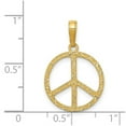 thumbnail image 2 of 14k Yellow Gold Textured Polished Peace Sign Pendant Necklace 23.5x16.9mm Pendant for Women, 2 of 2