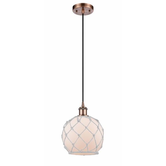 Innovations Lighting - Farmhouse Rope - 1 Light Cord Hung Mini Pendant In