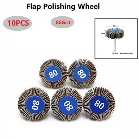 

YEDYLY 10pcs 80Grit Grinding Sanding Sandpaper Flap Wheel Disc Shutter Polishing Wheel