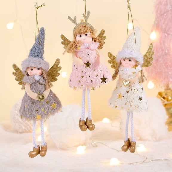 Dserhfy Christmas Tree Ornament Deer Angel Doll Design Hanging Ornament Party Home Wall Door Hanging Ornament