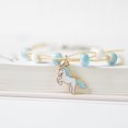 thumbnail image 2 of 2023 nuevo unicornio pulsera de cerámica mujer pareja hermanas joyería estudiantes simple y dulce pulsera azul unicornio, 2 of 2