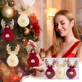 thumbnail image 2 of Flocked Christmas Deer Ornament Hanging Decoration Red 4.72 in x 2.36 in With Loop For Tree Wall Table Display, 2 of 6