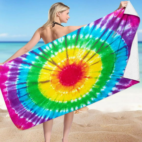 Kbndieu Bath Towels Quick Dry Sand Free Compact Lightweight Colorful Microfiber Beach Towel Sandproof Beach Blanket Multi-Purpose Towel for Travel Swimming Pool (75x150cm, 30x60) on Clearance