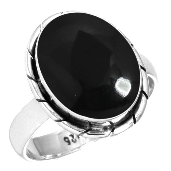 925 Silver Ring For Women - Men Real Black Onyx Stone Silver Ring Size 12 July Birthstone Costume Silver Ring Size 12 Gift For Sister On Christmas 925 Silver Jewelry With Gemstone